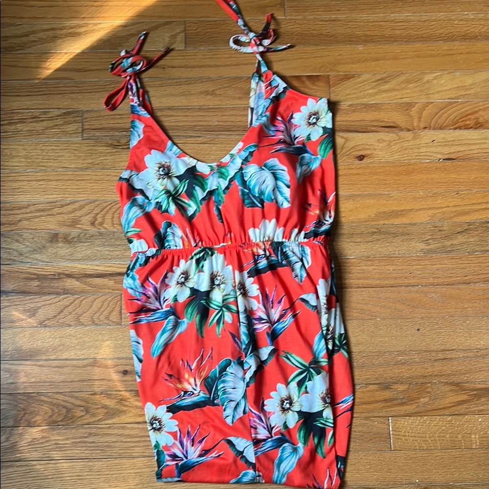 ASOS Red Floral Jumpsuit